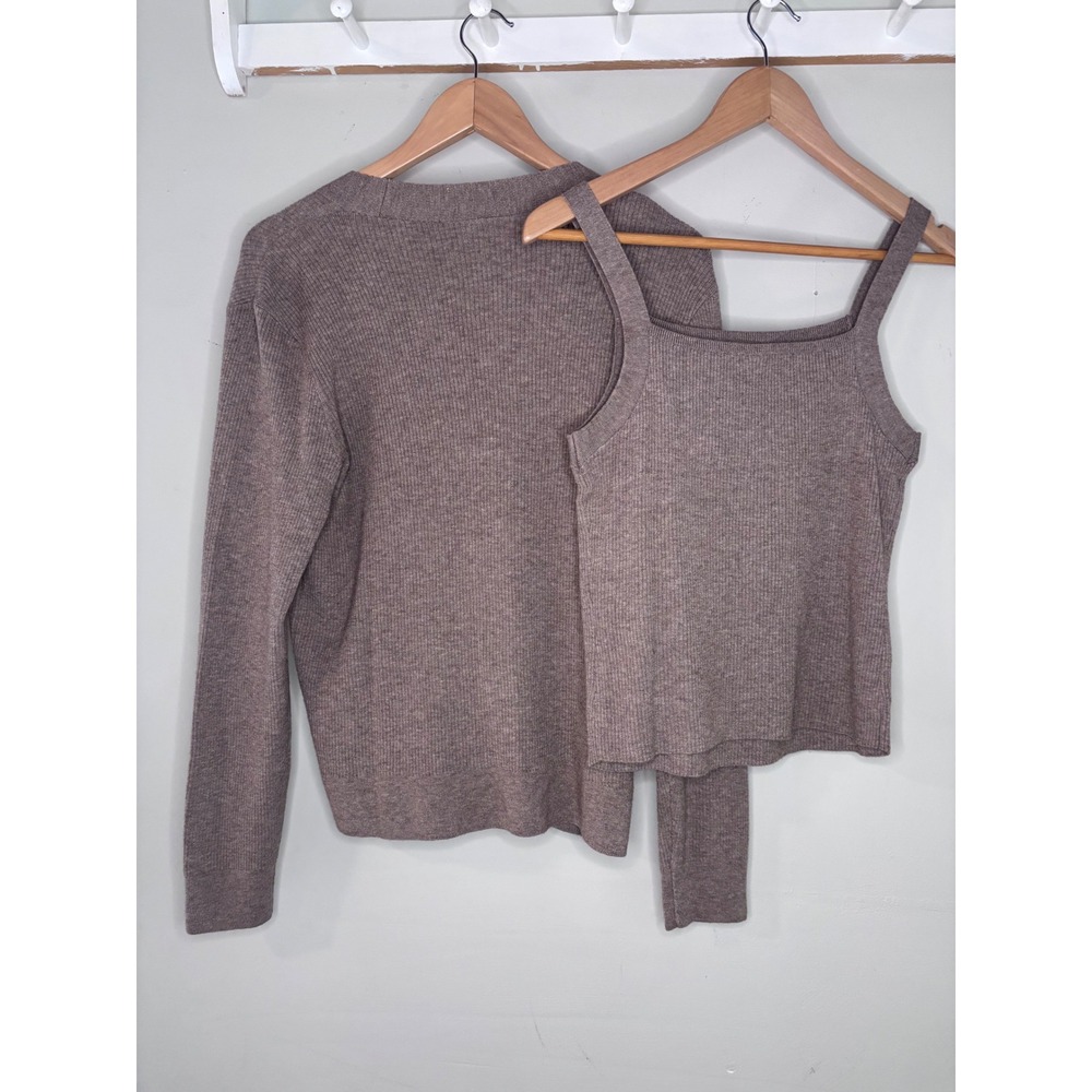 Uniqlo Ribbed Set Minimal Capsule Everyday Neutral Size M L NWT - Picture 5 of 9